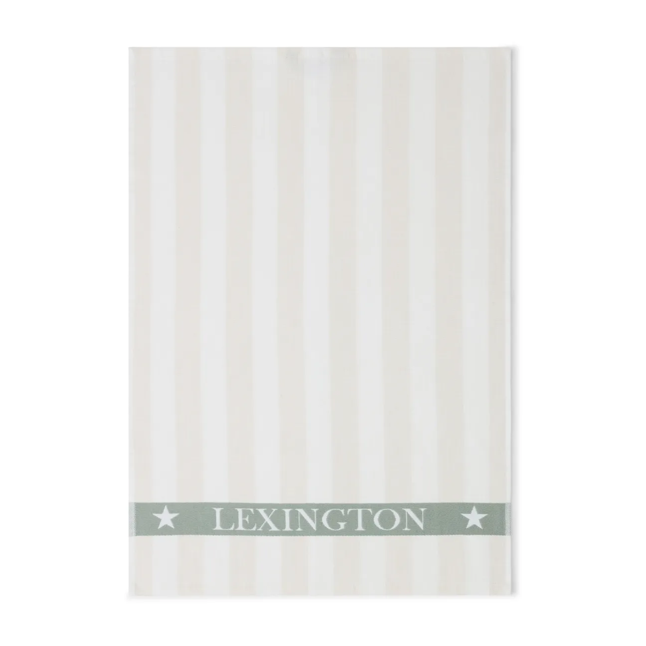Cotton Terry Logo Geschirrtuch 50 x 70cm, Light beige-white-green Lexington