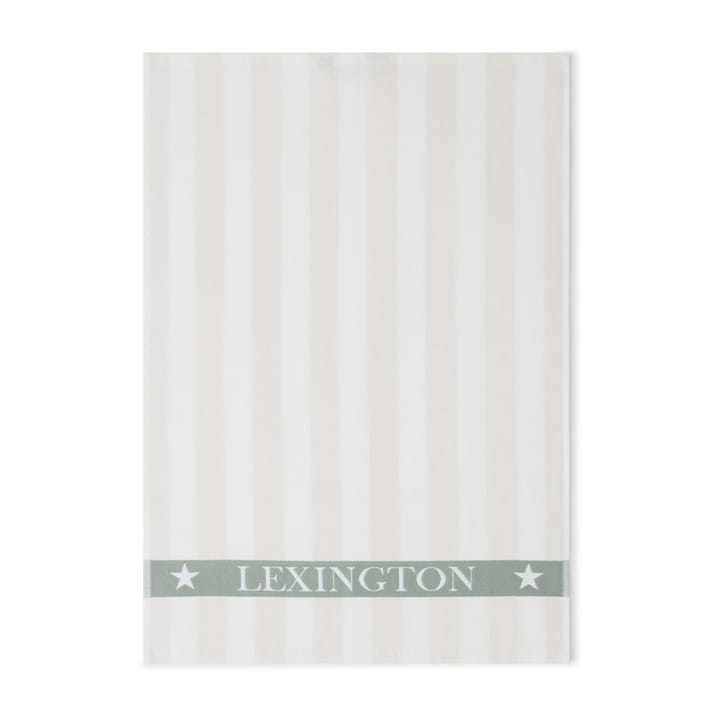 Cotton Terry Logo Geschirrtuch 50 x 70cm, Light beige-white-green Lexington