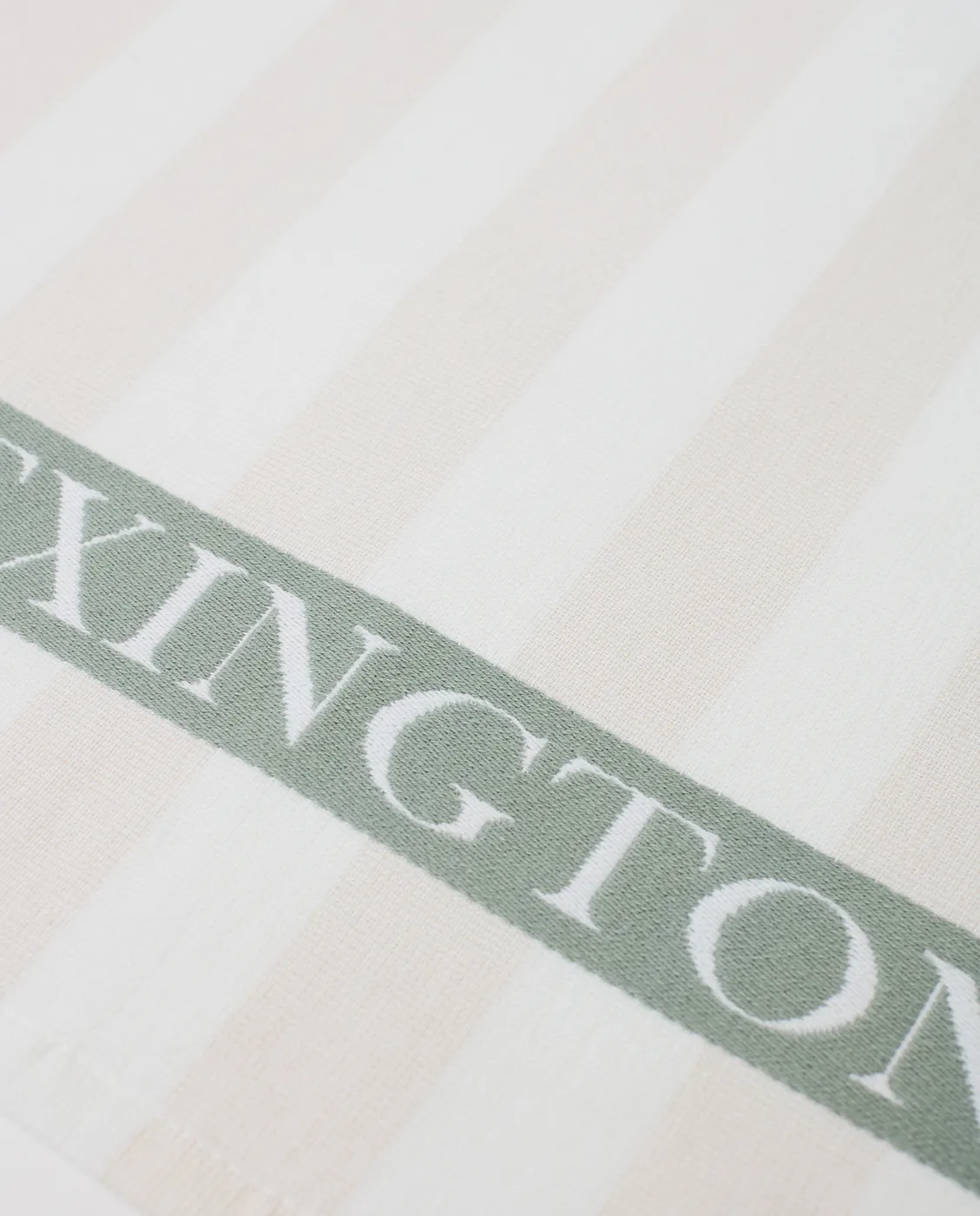 Cotton Terry Logo Geschirrtuch 50 x 70cm, Light beige-white-green Lexington