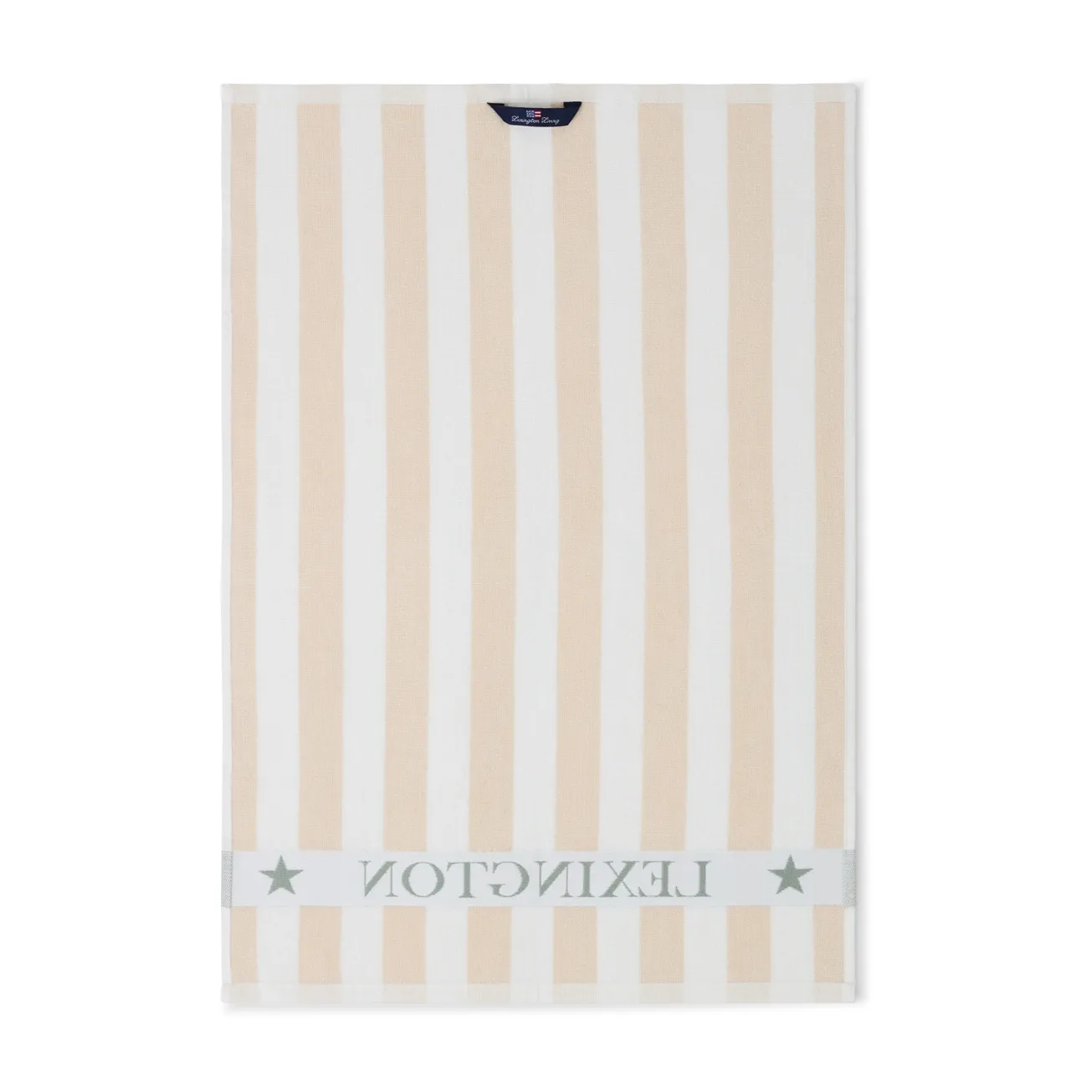 Cotton Terry Logo Geschirrtuch 50 x 70cm, Light beige-white-green Lexington