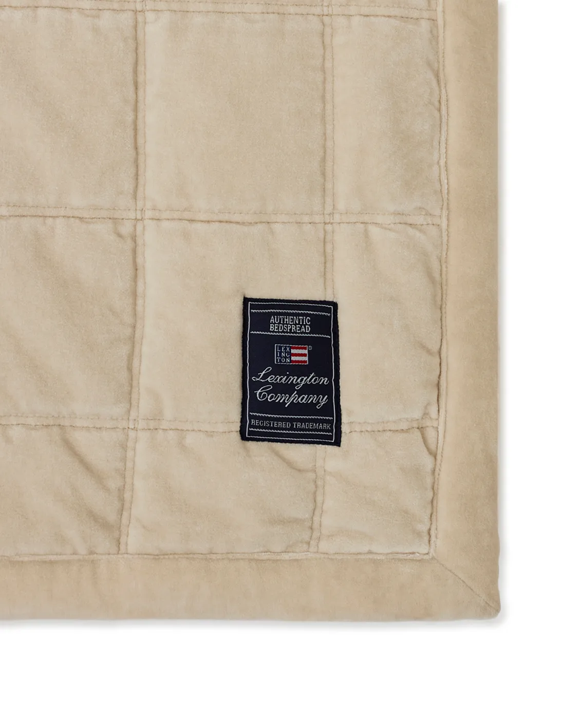 Cotton Velvet gesteppte Tagesdecke 160 x 240 cm, Light beige Lexington