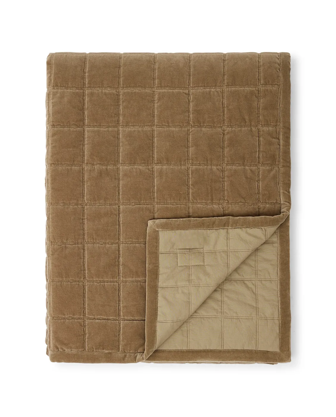 Cotton Velvet gesteppte Tagesdecke 160 x 240 cm, Walnut Lexington