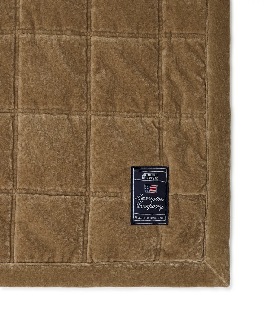 Cotton Velvet gesteppte Tagesdecke 160 x 240 cm, Walnut Lexington