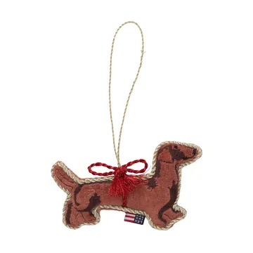 Dog biologischer Baumwolle-Samt Weihnachtsanhänger - Braun - Lexington