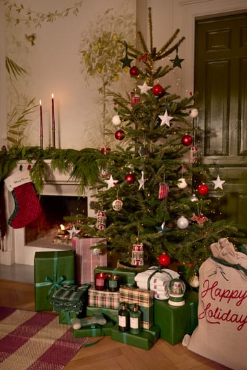 Dog biologischer Baumwolle-Samt Weihnachtsanhänger - Braun - Lexington
