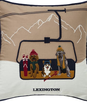 Dog lift biologischer Baumwoll Twill Kissenbezug 50x50 cm - Beige-white - Lexington