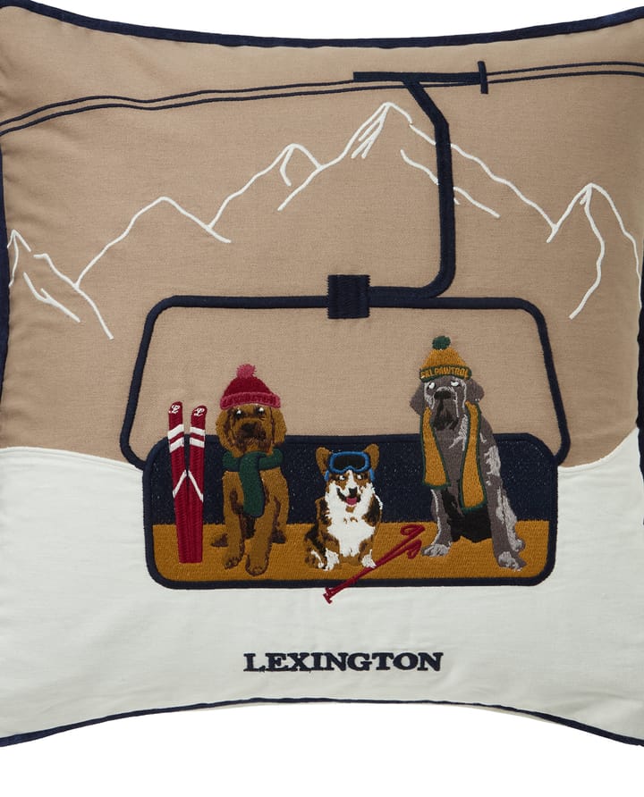 Dog lift biologischer Baumwoll Twill Kissenbezug 50x50 cm, Beige-white Lexington