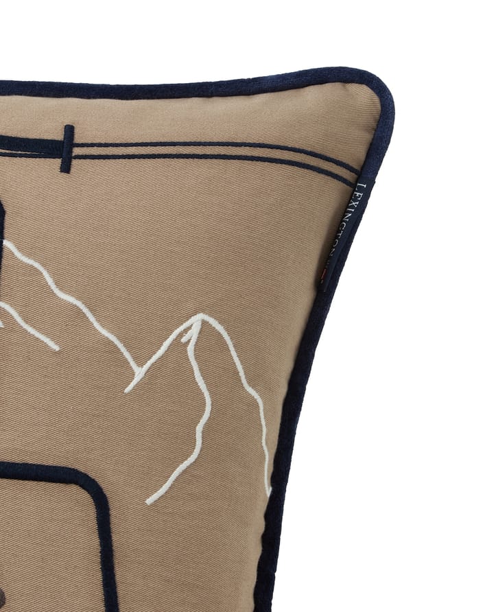 Dog lift biologischer Baumwoll Twill Kissenbezug 50x50 cm, Beige-white Lexington