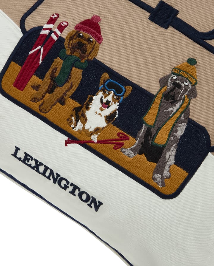 Dog lift biologischer Baumwoll Twill Kissenbezug 50x50 cm, Beige-white Lexington