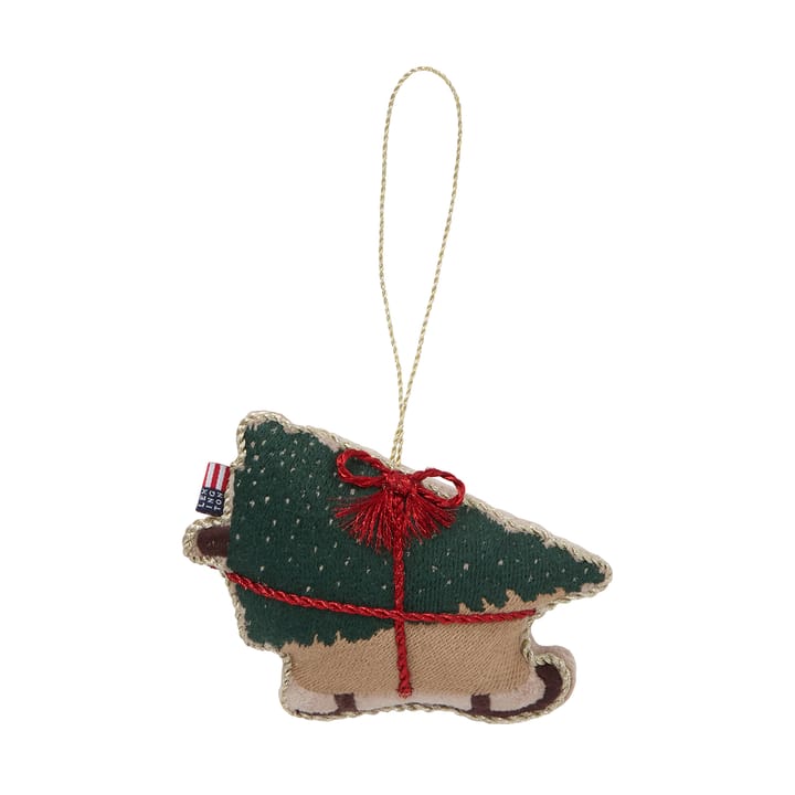 Dog sleigh biologischer Baumwolle Weihnachtsanhänger - Multi - Lexington