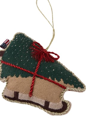Dog sleigh biologischer Baumwolle Weihnachtsanhänger - Multi - Lexington