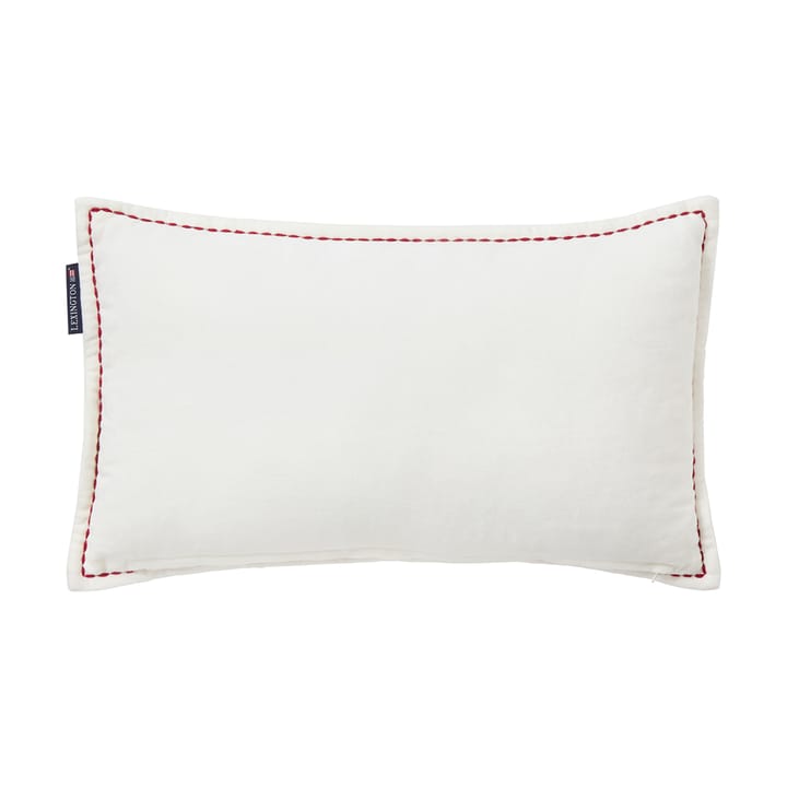 Dog sleigh biologisches Baumwolle-Samt Kissen 30x50 cm, White Lexington