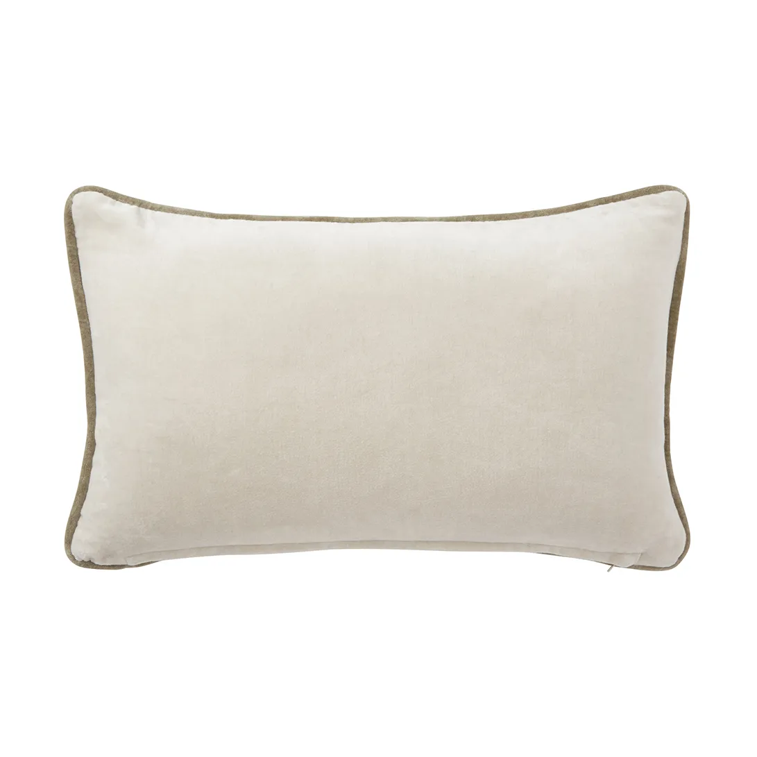 Dogs Organic Cotton Velvet Kissen 30x50 cm, Light beige Lexington