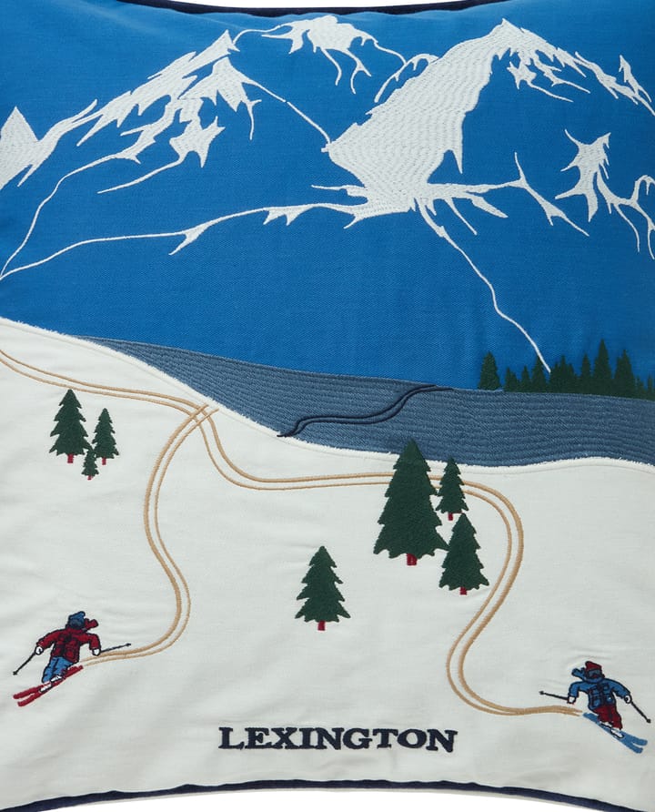 Down hill biologischer Baumwoll Twill Kissenbezug 50x50 cm, Blue-White Lexington