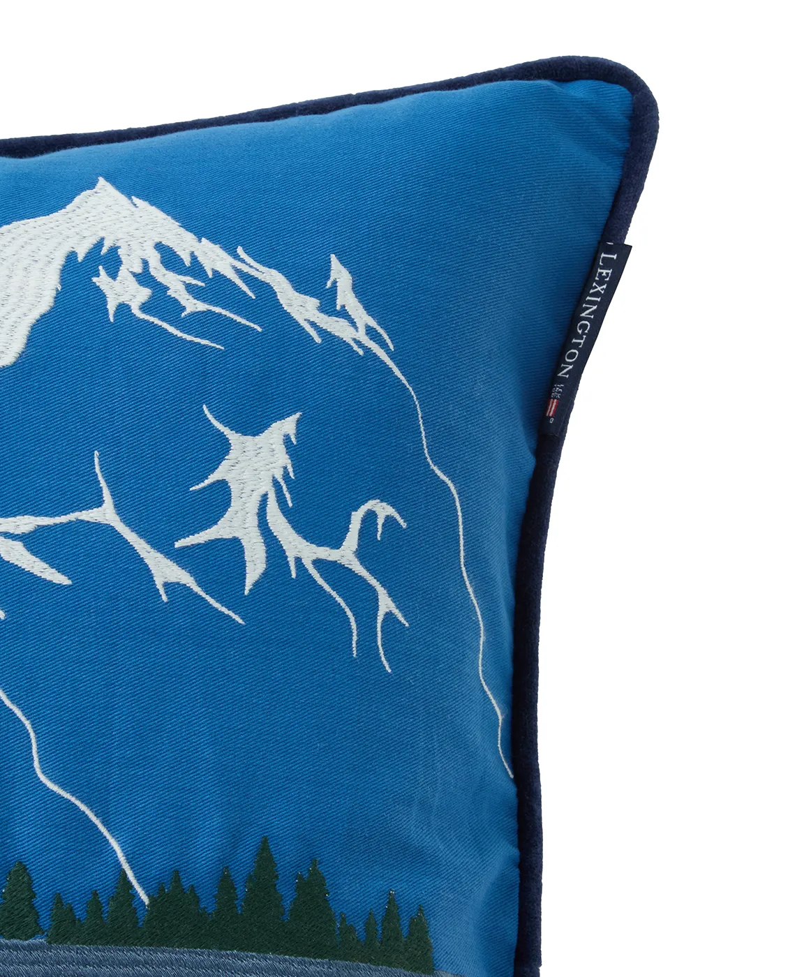 Down hill biologischer Baumwoll Twill Kissenbezug 50x50 cm, Blue-White Lexington