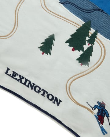 Down hill biologischer Baumwoll Twill Kissenbezug 50x50 cm - Blue-White - Lexington