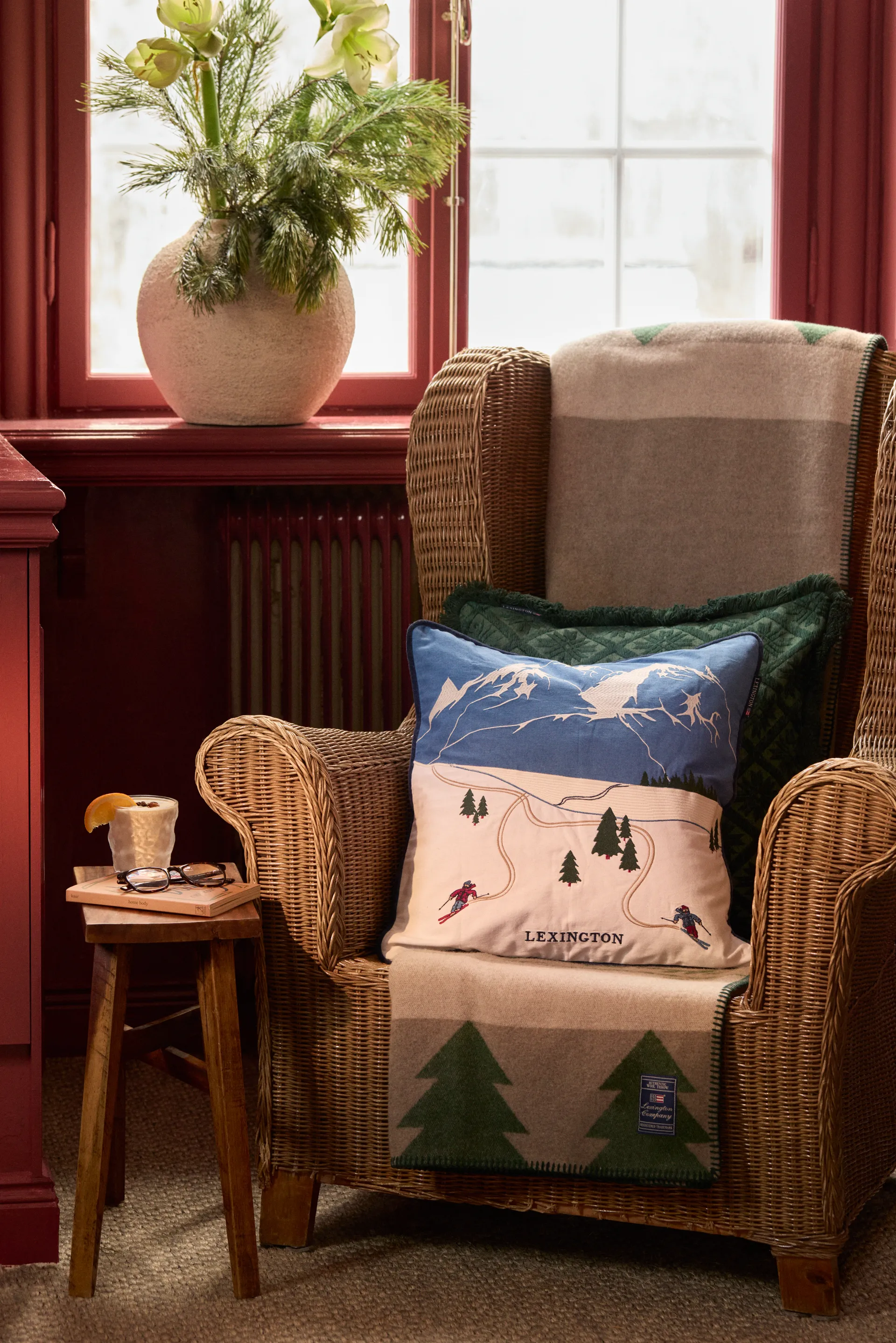 Down hill biologischer Baumwoll Twill Kissenbezug 50x50 cm, Blue-White Lexington