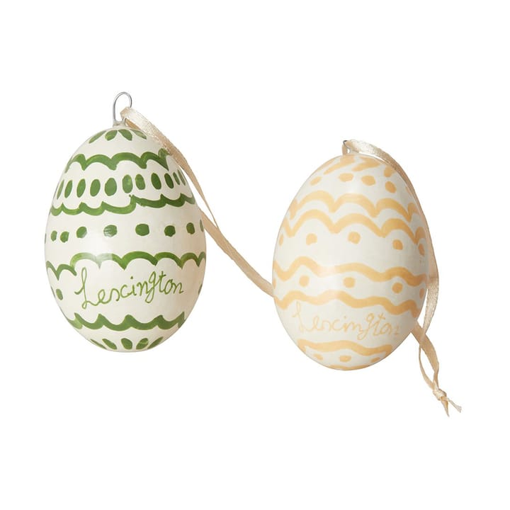 Easter Eggs Papiermaché Osteranhänger 2er-Pack - Green-yellow - Lexington
