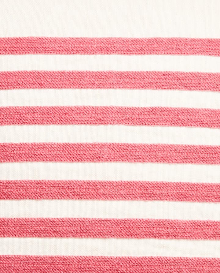 Emboidery Striped Linen/Cotton Kissenbezug 50x50 cm - Off White-red - Lexington