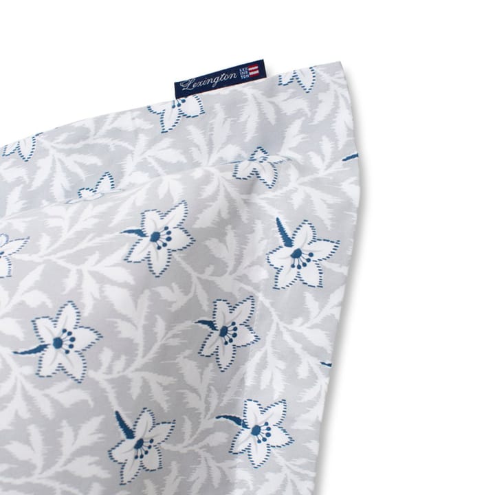 Flower Print Cotton Sateen Kissenbezug 65 x 65cm - Grau-blau - Lexington