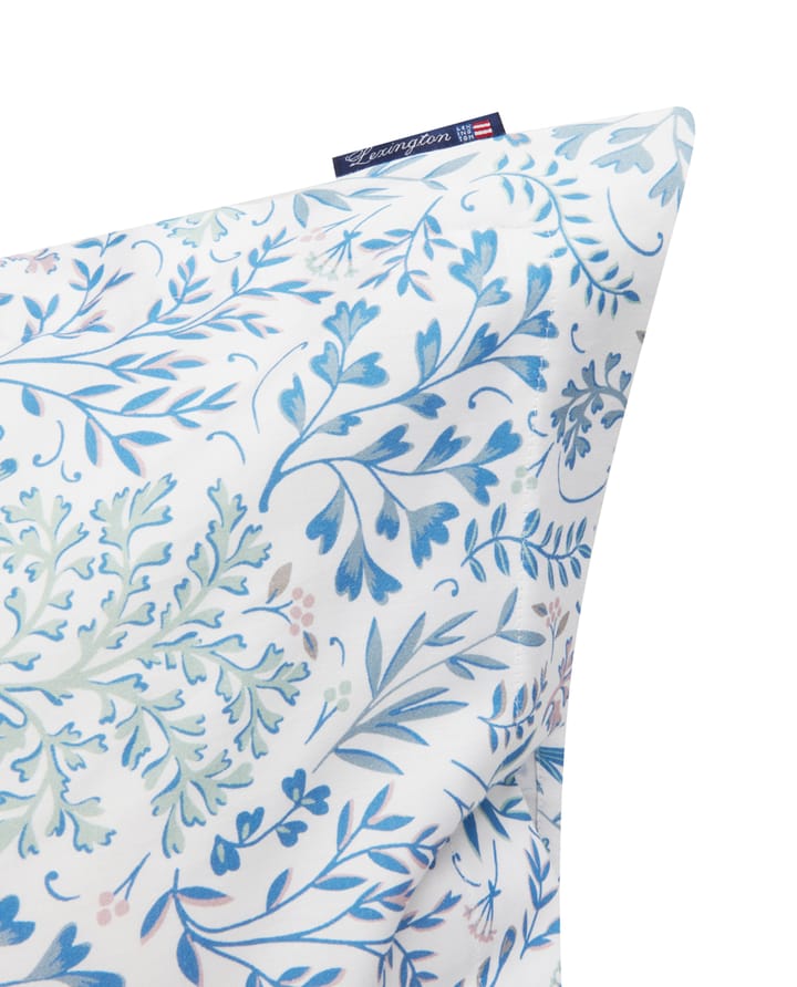 Flower Printed Cotton Sateen Kissenbezug 50 x 60cm - Blau - Lexington