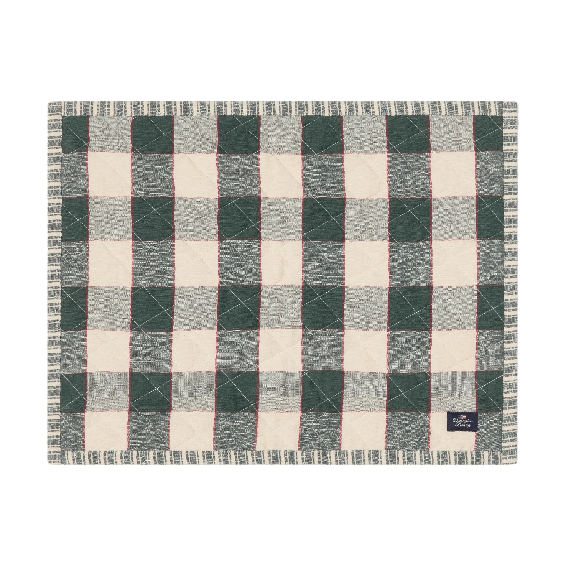 Gesteppte, doppelseitige Tischsets, Grün-Hellbeige-Rot, 35x45 cm Lexington