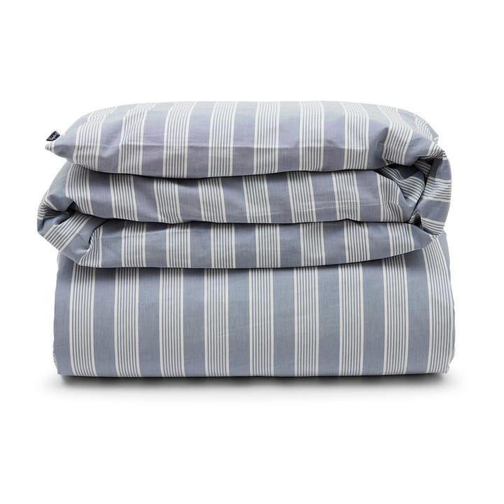 Gestreifte Bettwäsche aus Lyocell und Baumwolle 220 x 220 cm - Blue/Off-White - Lexington