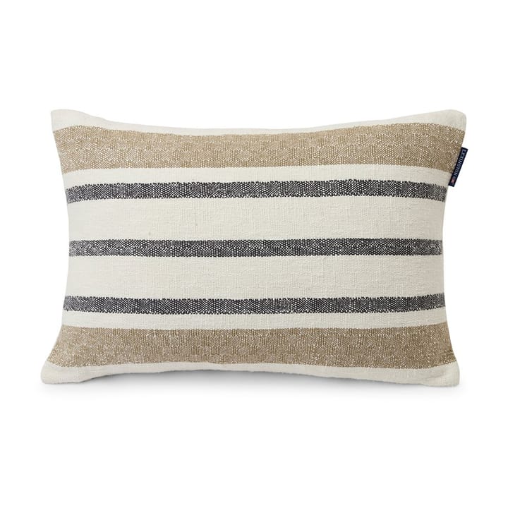 Gestreiftes Baumwollkissen 40 x 60 cm, Beige/Gray Lexington