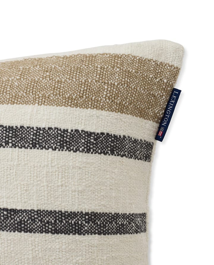 Gestreiftes Baumwollkissen 40 x 60 cm, Beige/Gray Lexington