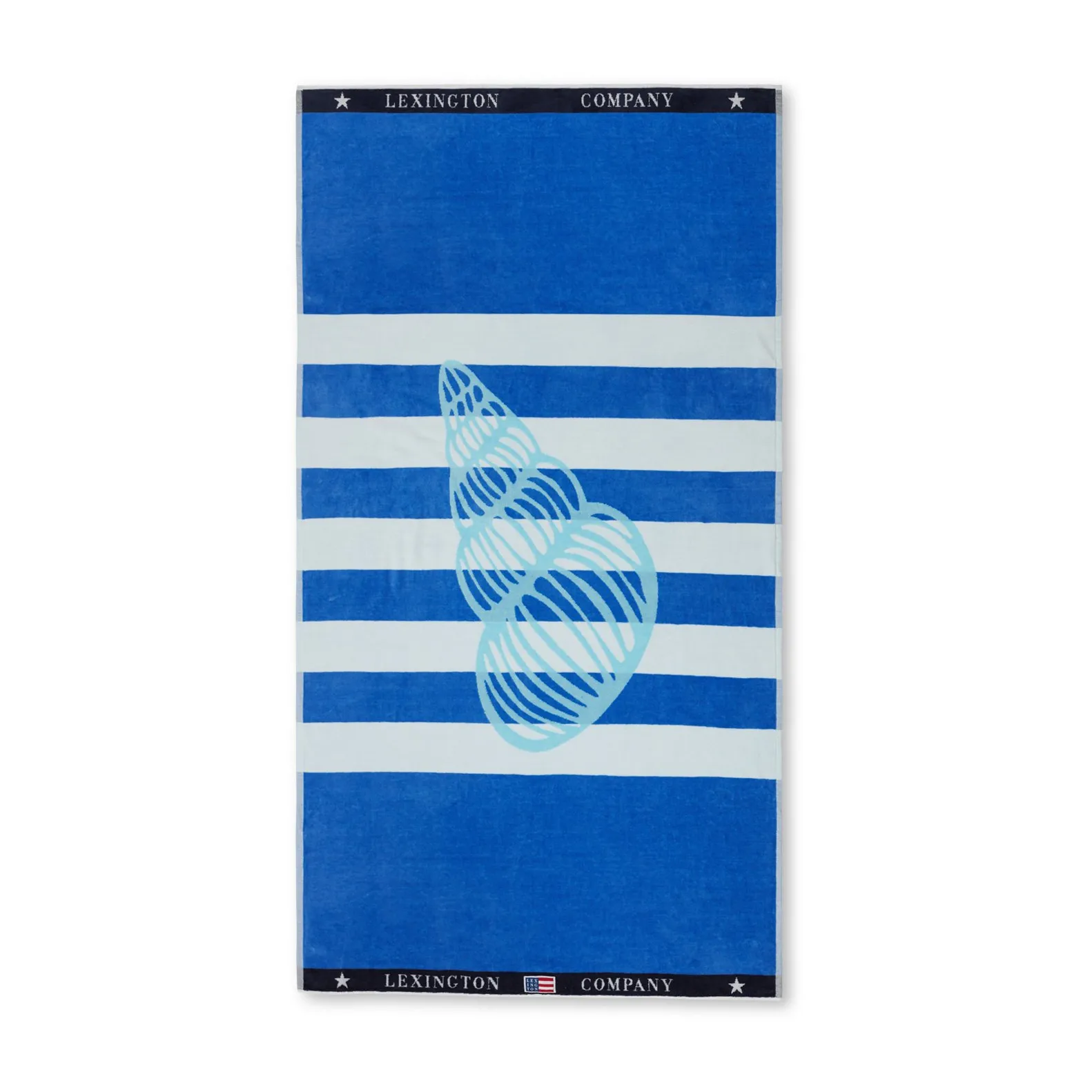 Graphic Cotton Velour Badehandtuch 100 x 180cm, Blue-white Lexington