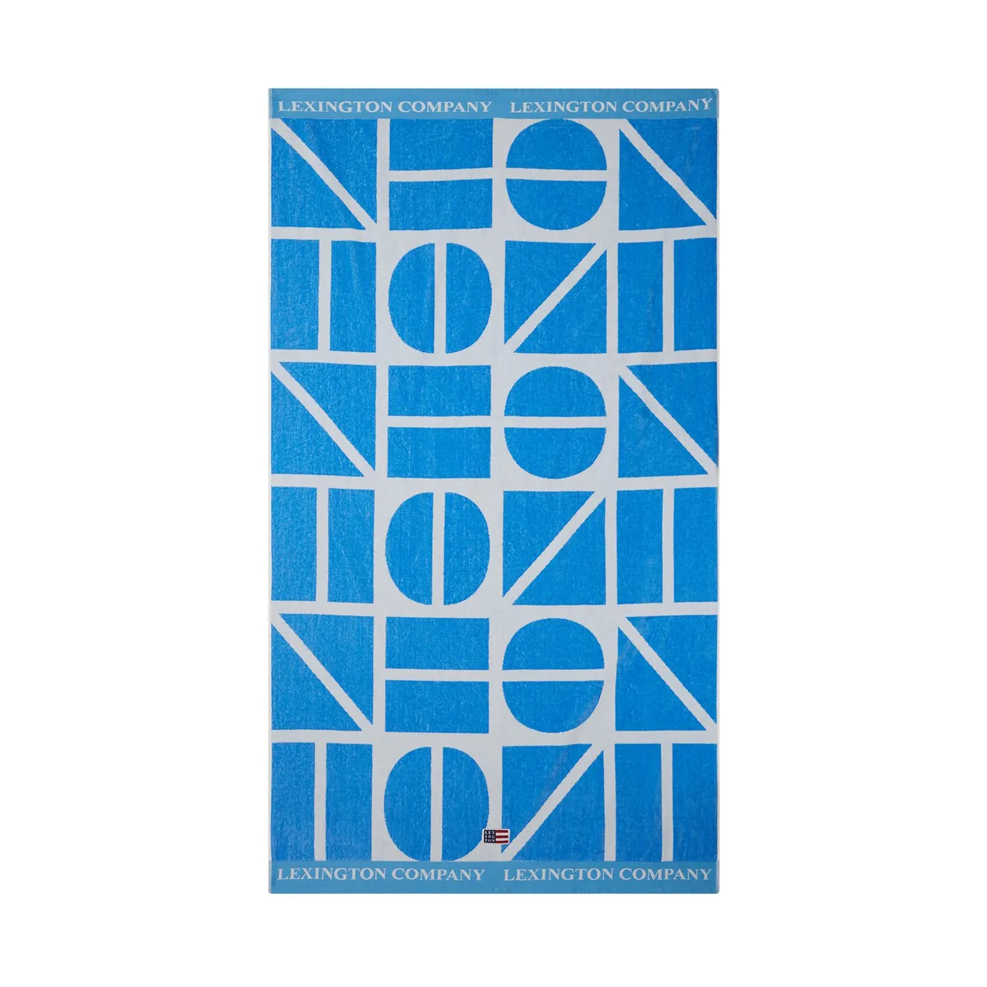 Graphic Cotton Velour Badehandtuch 100 x 180cm, Blue Lexington