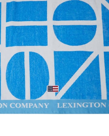 Graphic Cotton Velour Badehandtuch 100 x 180cm - Blue - Lexington