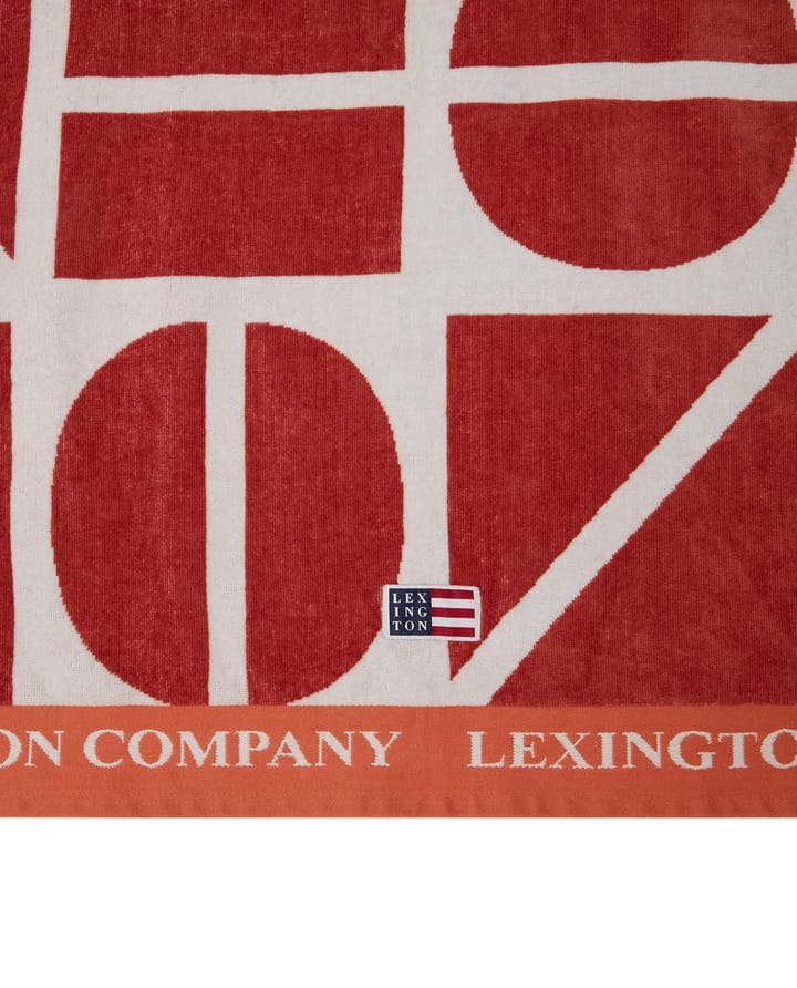 Graphic Cotton Velour Badehandtuch 100 x 180cm - Coconut - Lexington
