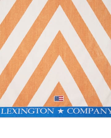 Graphic Cotton Velour Strandhandtuch 100 x 180cm - Beige-weiß-blau - Lexington