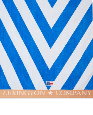 Graphic Cotton Velour Strandhandtuch 100 x 180cm - Blau-weiß-beige - Lexington