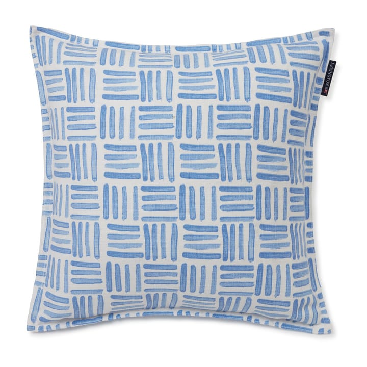 Graphic Printed Cotton Canvas Kissenbezug 50 x 50cm, Blue-White Lexington
