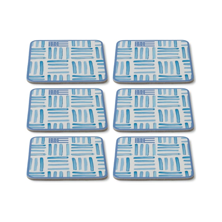 Graphic Printed Glasuntersetzer 6er Pack, Blue-White Lexington