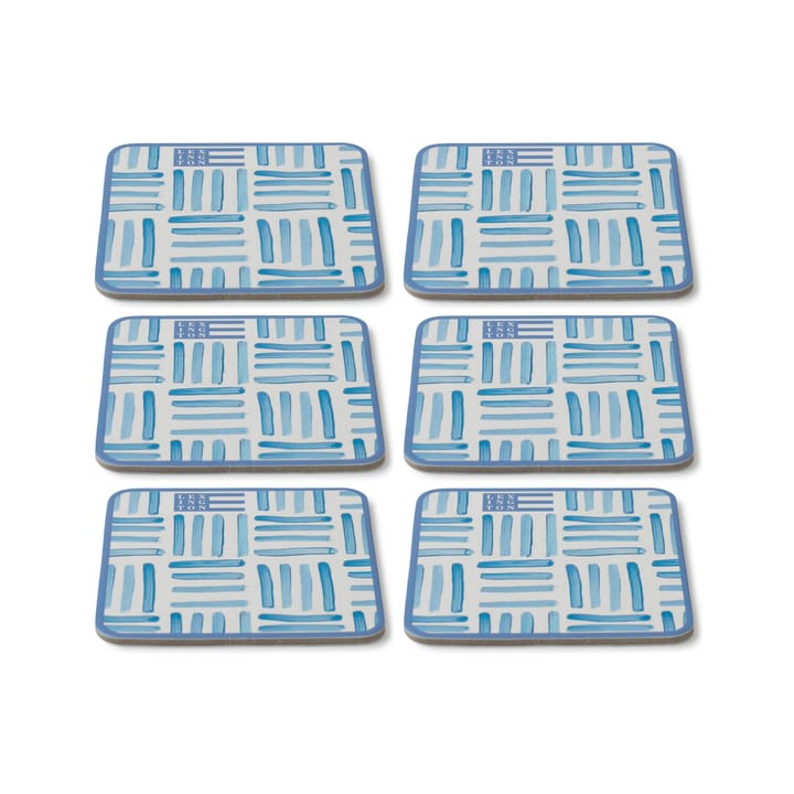 Graphic Printed Glasuntersetzer 6er Pack - Blue-White - Lexington