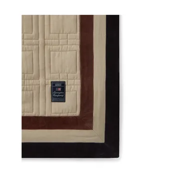 Graphic Quilted Organic Cotton Bettüberwurf 160x240cm - Light beige-brown-dark gray - Lexington