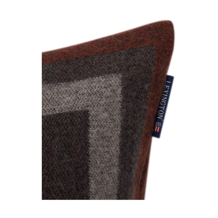 Graphic Recycled Wool Kissenbezug 50x50cm - Dark gray-white-brown - Lexington