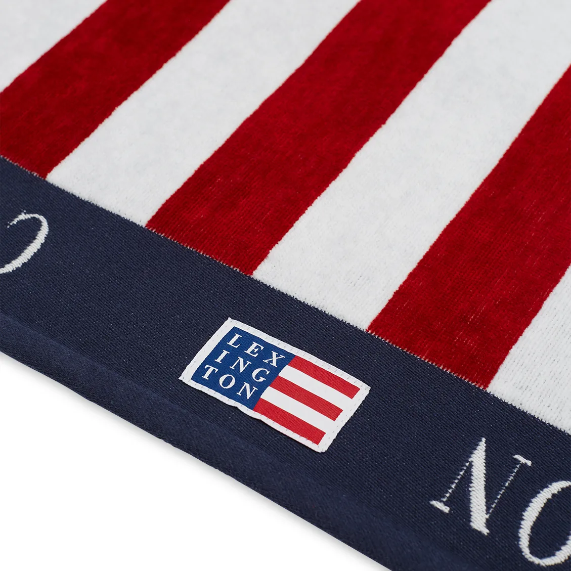 Graphic Velour Badehandtuch 100 x 180cm, Red-white Lexington