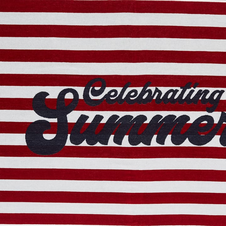 Graphic Velour Badehandtuch 100 x 180cm - Red-white - Lexington