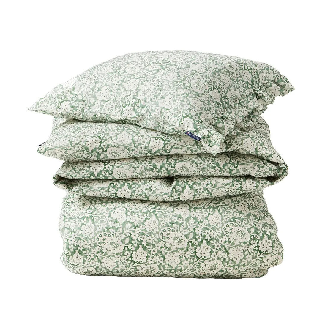 Green Floral Printed Cotton Sateen Bettwäscheset, 50x60 cm, 150x210 cm Lexington