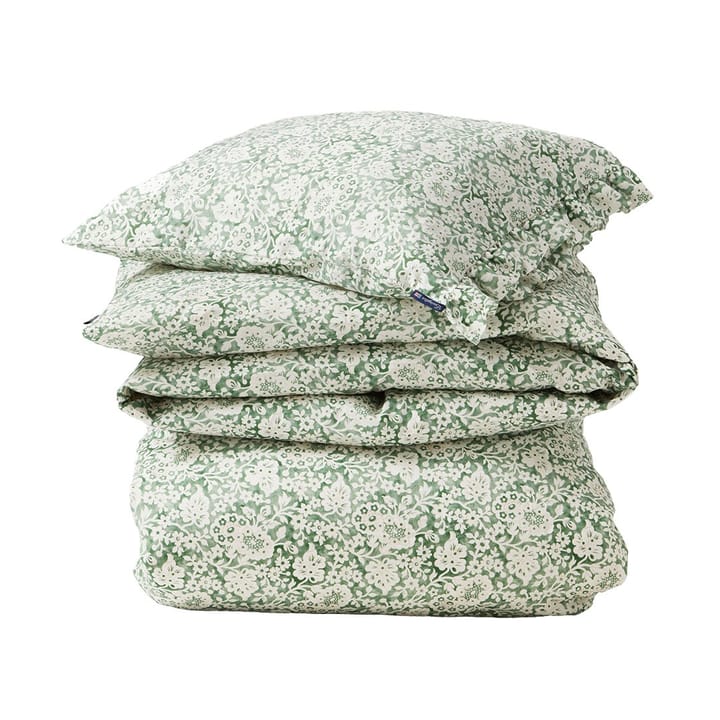 Green Floral Printed Cotton Sateen Bettwäscheset - 50x60 cm, 220x220 cm - Lexington