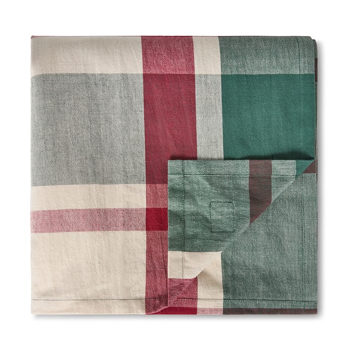 Grün-Rot karierte Leinen/Baumwoll-Tischdecke, 150×250 cm Lexington