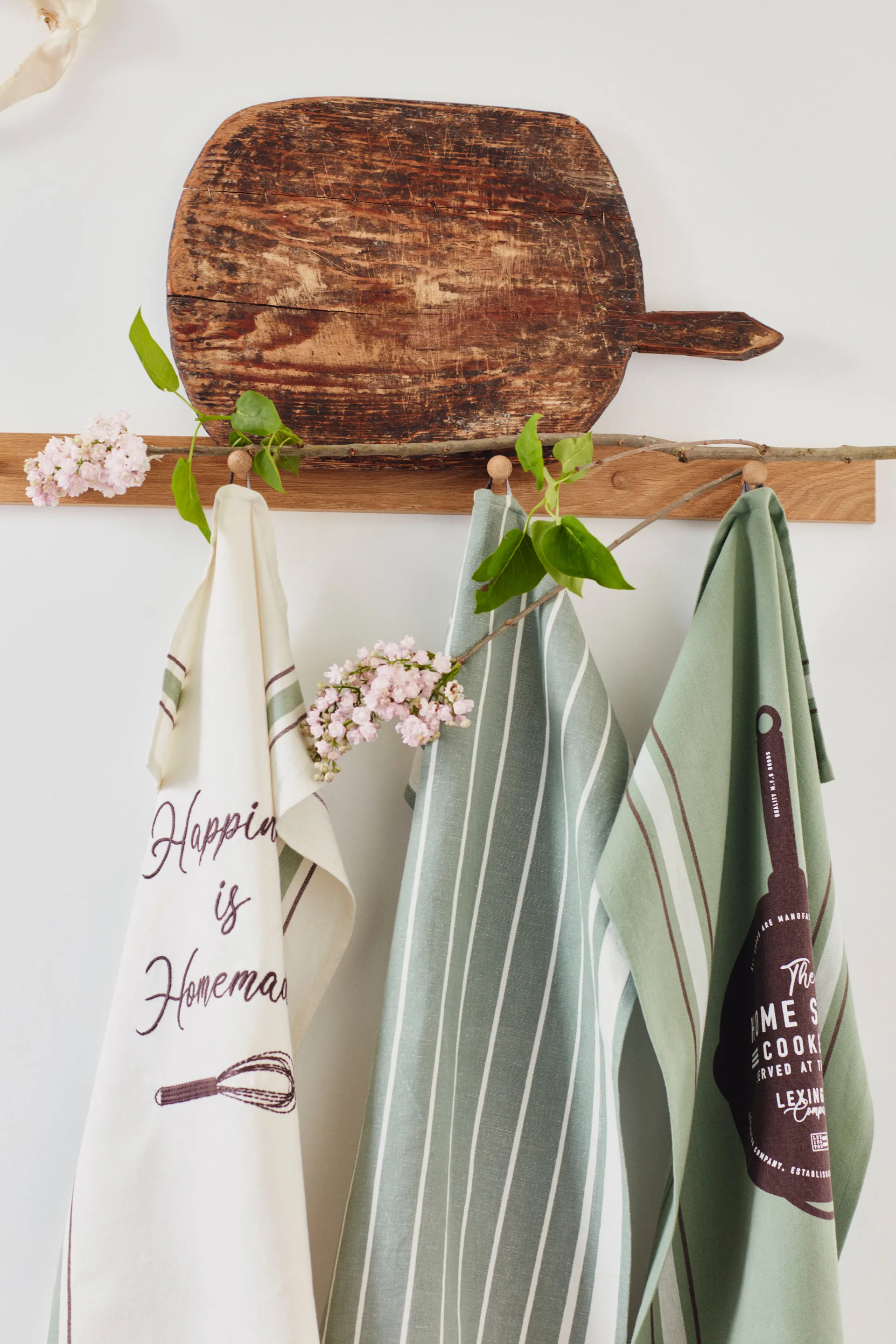 Hapiness Organic Cotton Geschirrtuch 50 x 70cm, White-green Lexington