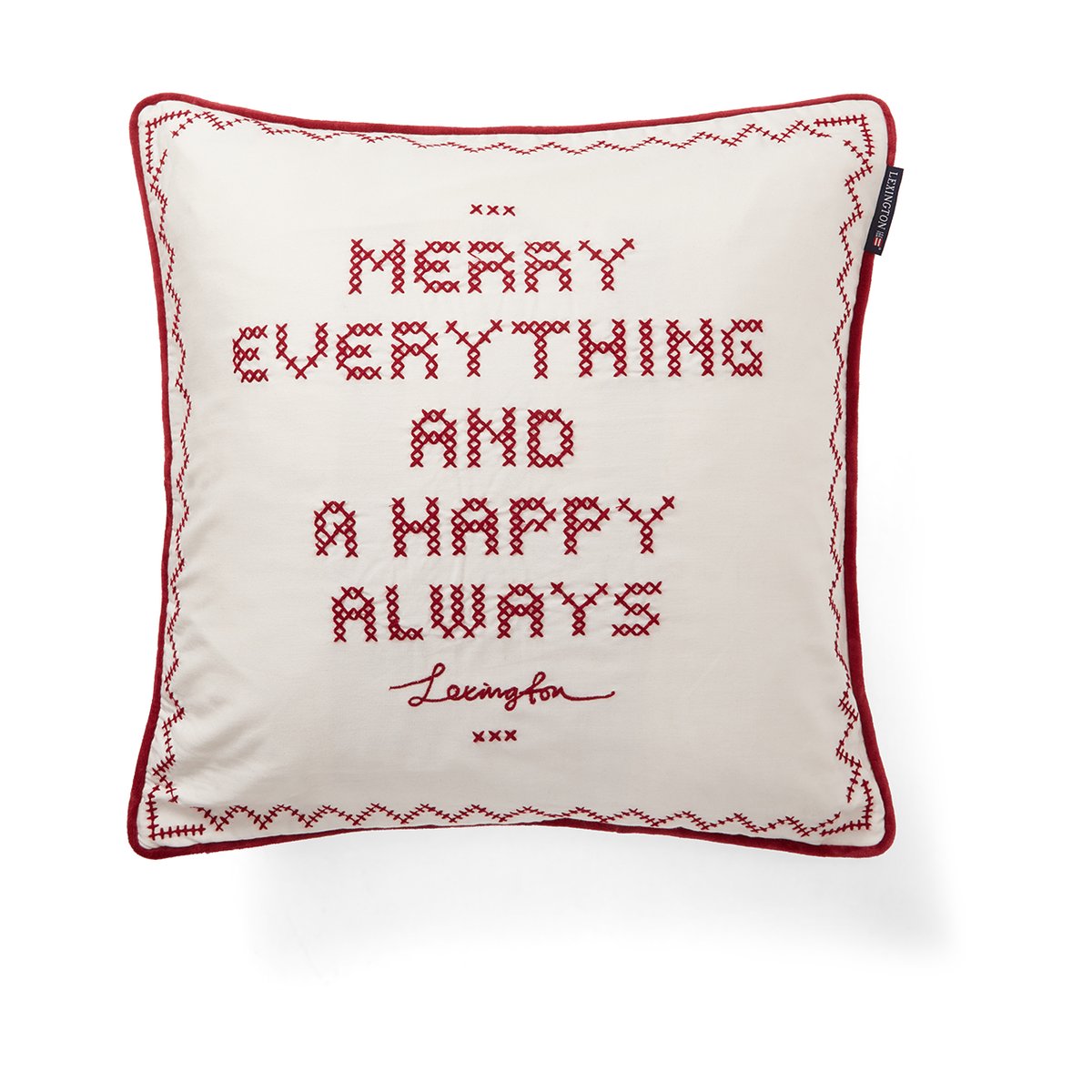 Lexington Happy Always Kissenbezug 50x50 cm Weiß-Rot