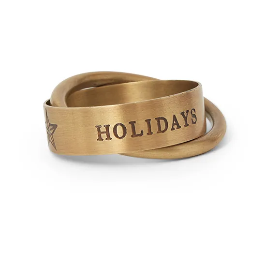 Happy Holidays Brass Serviettenring Ø 4 cm, Gold Lexington