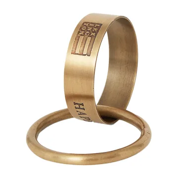 Happy Holidays Brass Serviettenring Ø 4 cm - Gold - Lexington