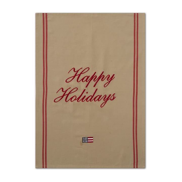 Happy Holidays Embroidered Geschirrtuch 50 x 70 cm - Beige-red - Lexington